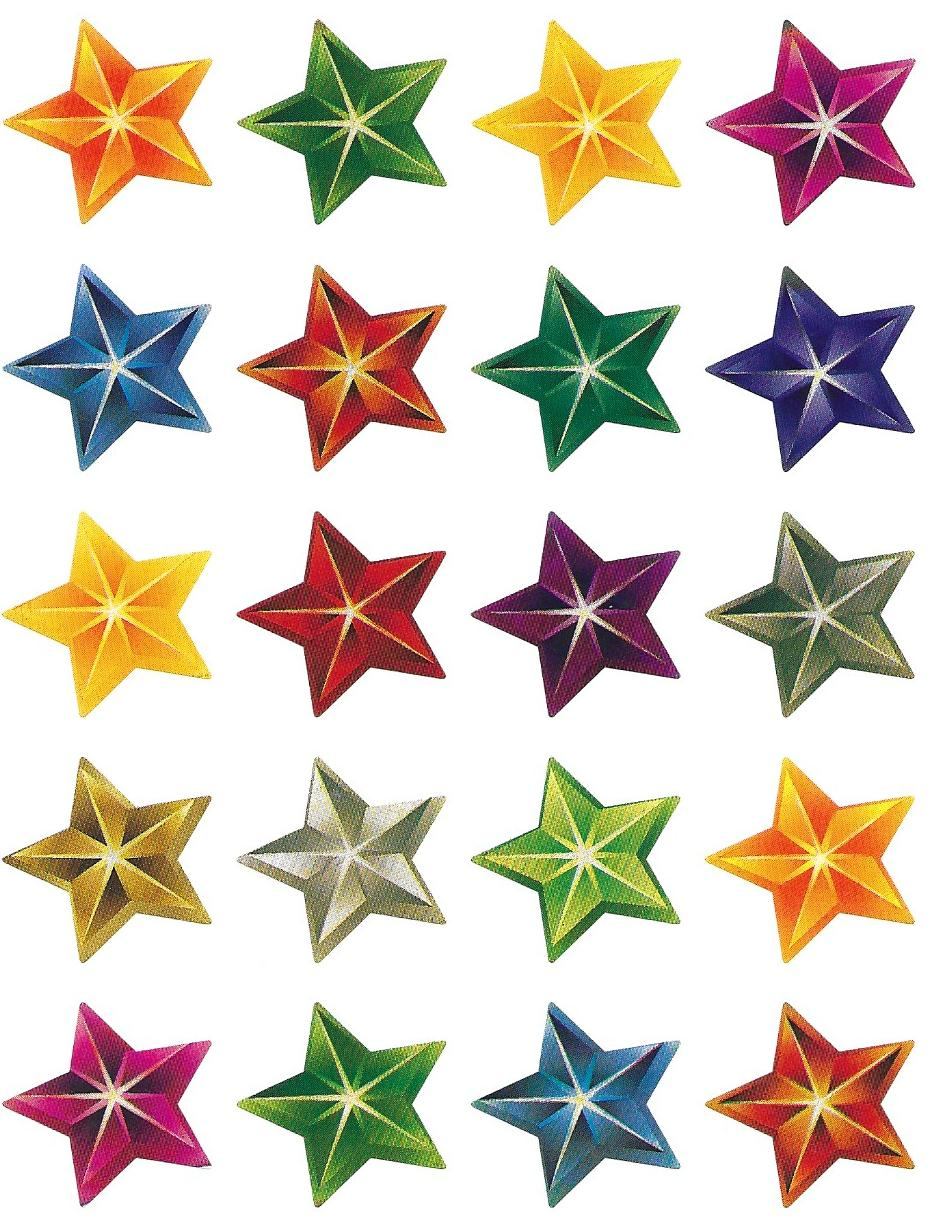 מדבקות כוכבים צבעוני זוהר - 20 בדף
